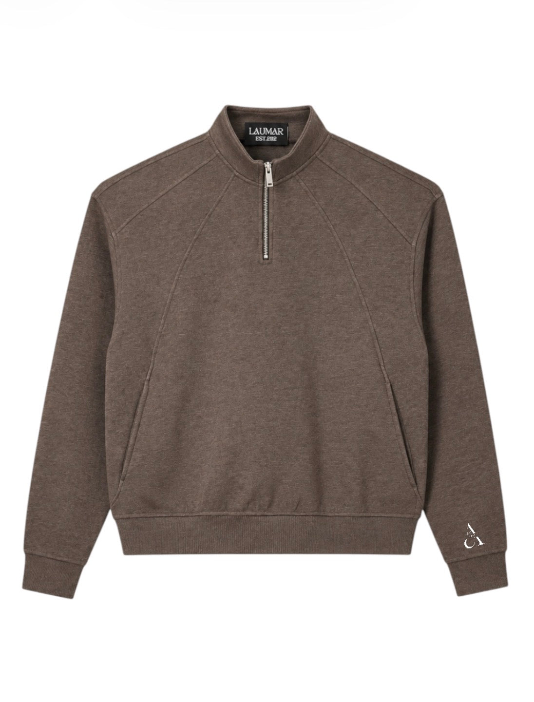 Oversized Half-Zip Sweatshirt Braun | Quarter Zip | Unisex | Streetwear
