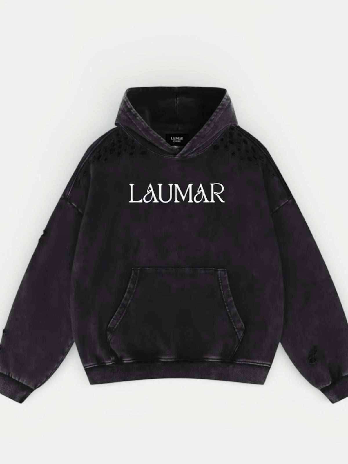 Distressed Cut-Out Hoodie