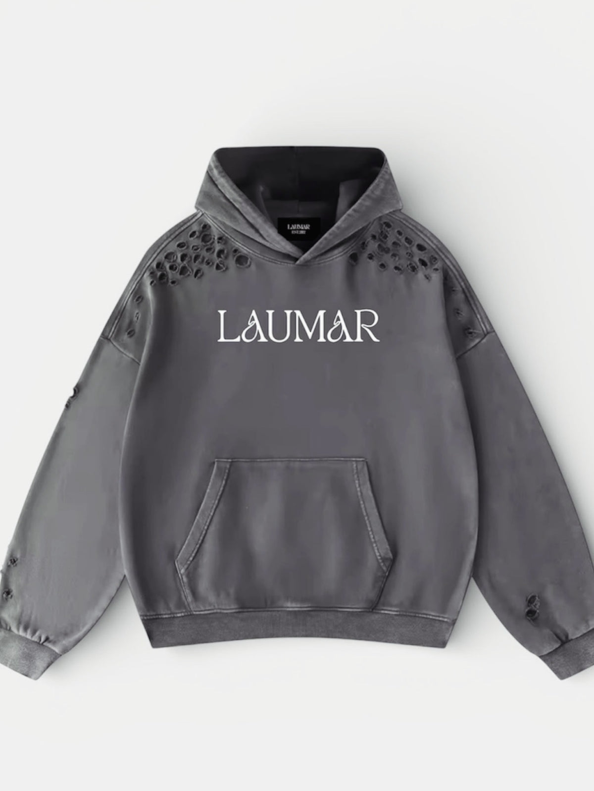 Distressed Cut-Out Hoodie