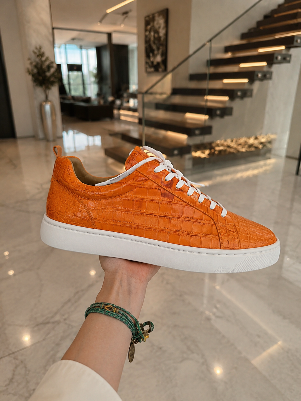 Orange Croco Sneaker