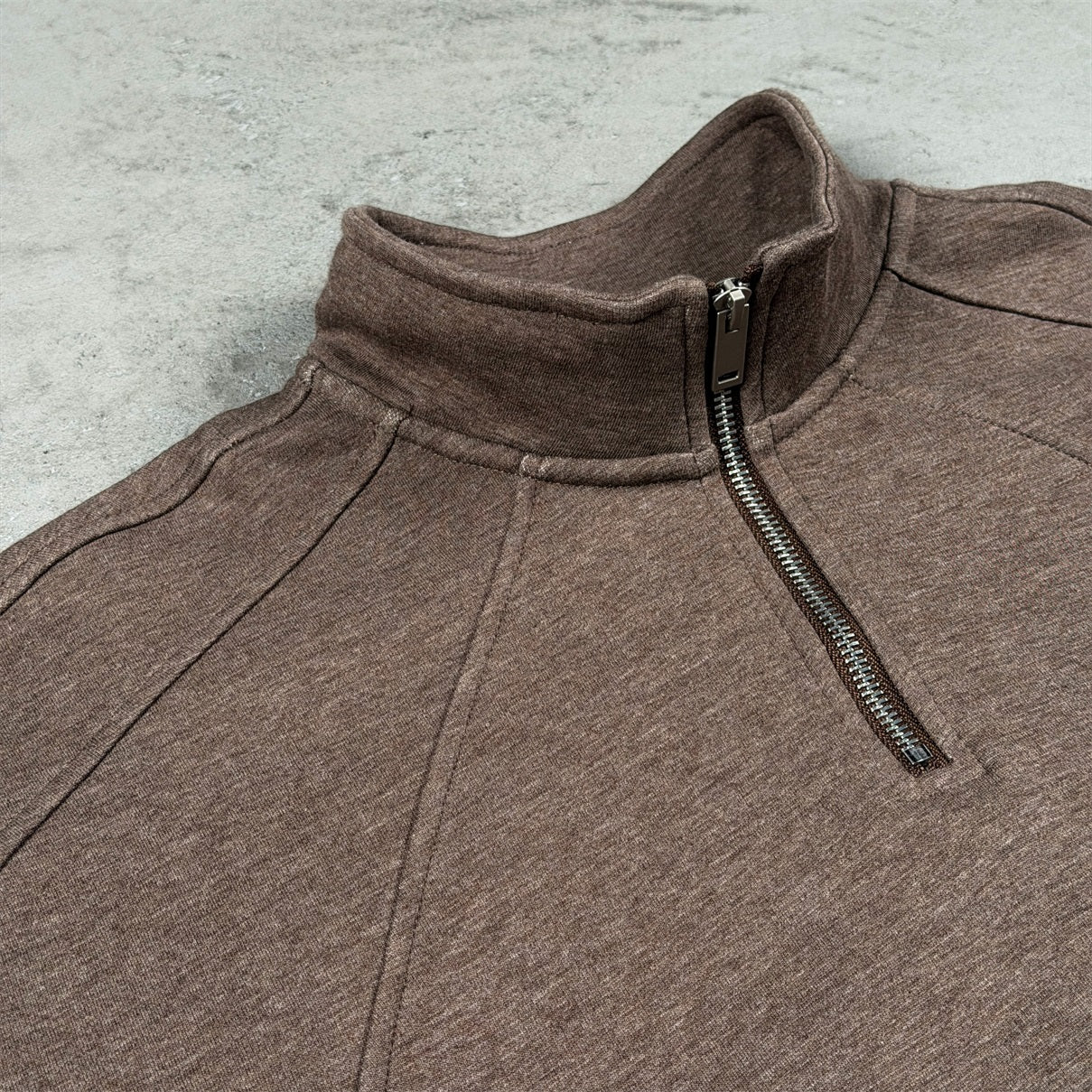 Oversized Half-Zip Sweatshirt Braun | Quarter Zip | Unisex | Streetwear